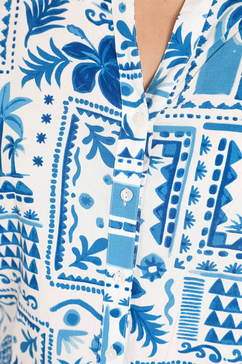 Blouse van viscose met patchworkprint-Paprika-4