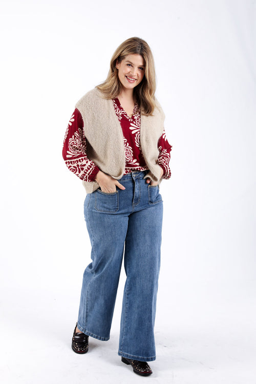 Gilet sans manches uni-Paprika-6