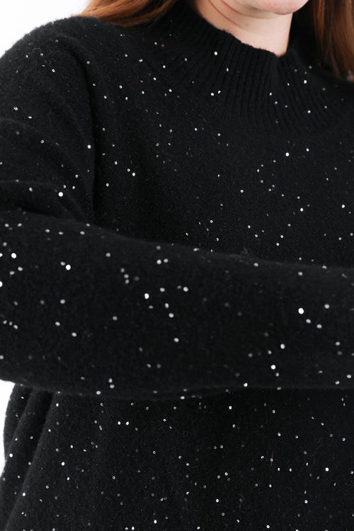 Pull col montant uni effet scintillant-Paprika-4