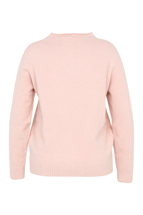 Effen trui met kabel- en strassdetails-Paprika-11