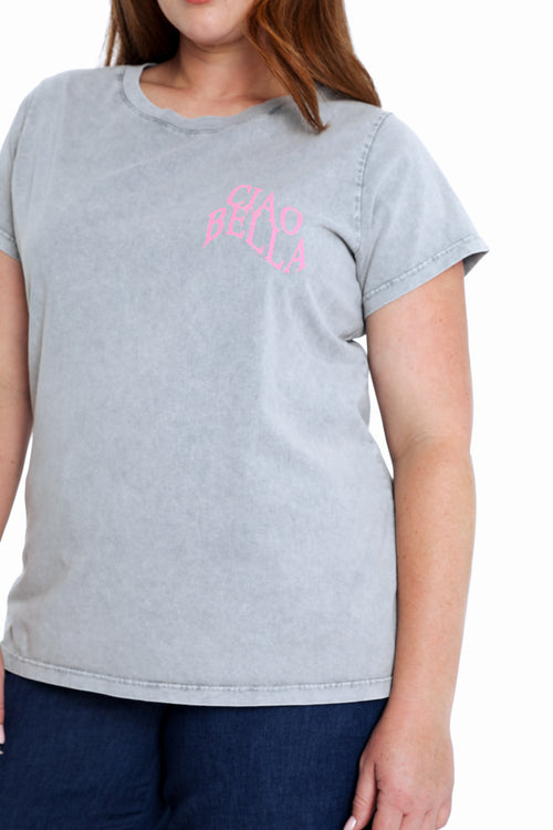 T-shirt van katoen met print Cia Bella-Paprika-6