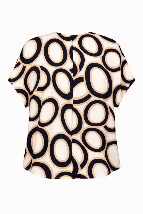 Blouse met grafische ronde print-Paprika-11