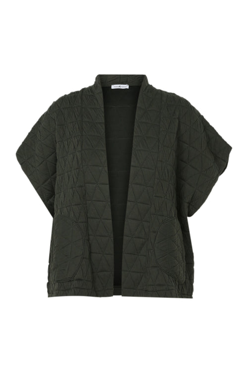 Veste kimono matelassée unie-Paprika-10