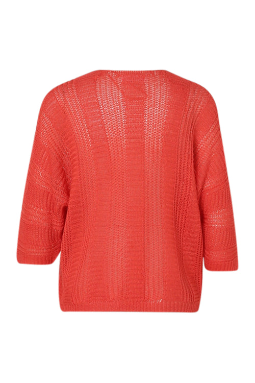 Gilet ajouré uni-Paprika-11