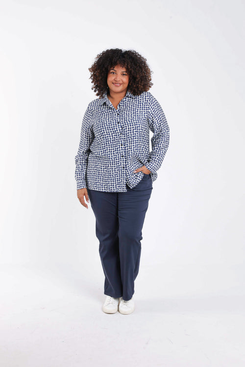 Blouse van viscose met grafische print-Paprika-7