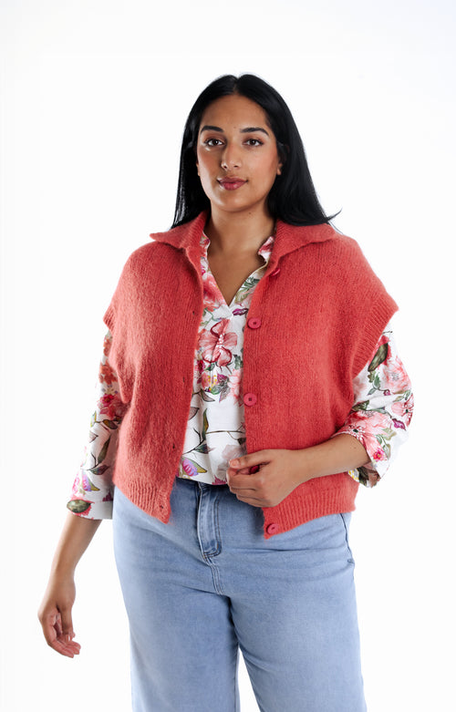 Cardigan court uni-Paprika-3