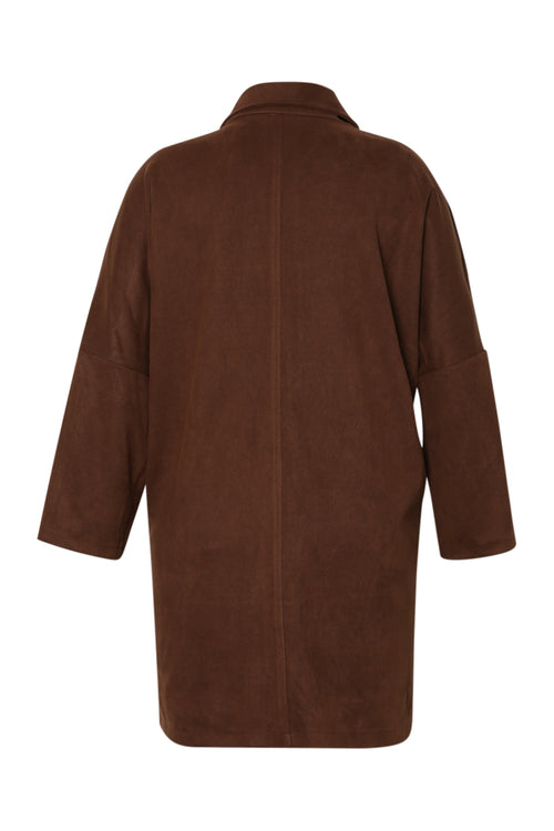 Manteau effet peau de pêche uni-Paprika-9