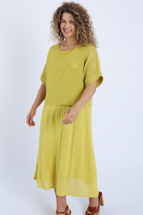 Robe 2en 1 en gaze de coton unie-Paprika-1