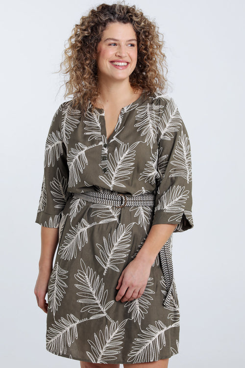 Katoenen tuniekjurk met bloemenprint-Paprika-1