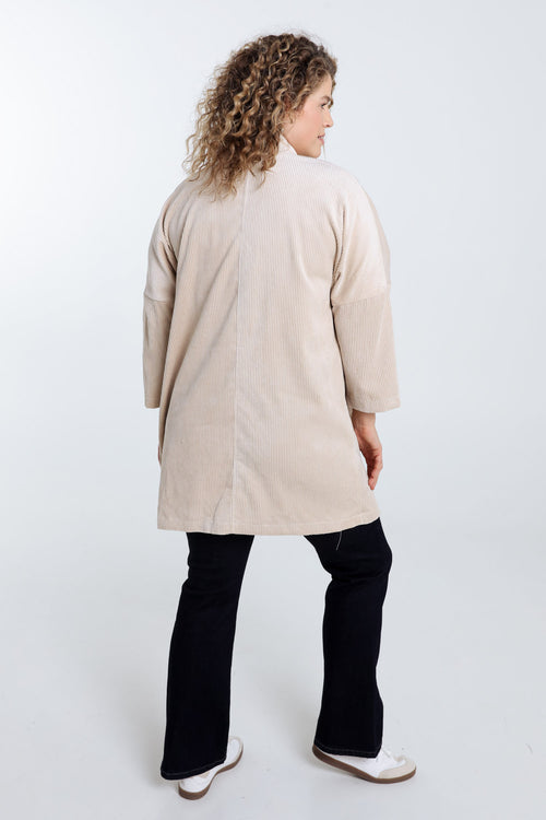 Longue veste en velours unie-Paprika-2