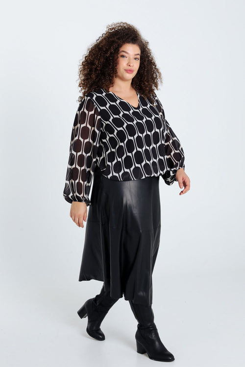 Blouse met grafische print-Paprika-8