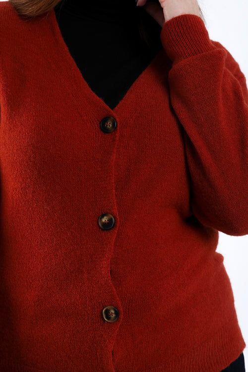 Effen cardigan-Paprika-4