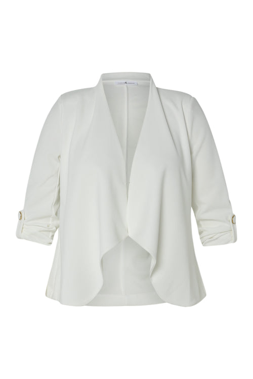 Veste unie avec manches retroussables-Paprika-10