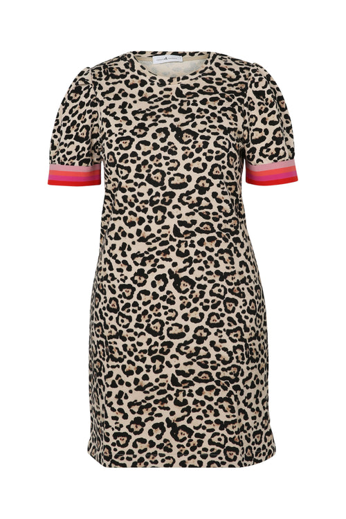 Robe imprimé léopard avec bandes sport-Paprika-10