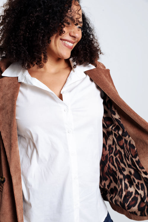 Blazer en velours doublé imprimé peau de bête-Paprika-5