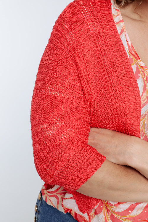 Gilet ajouré uni-Paprika-6
