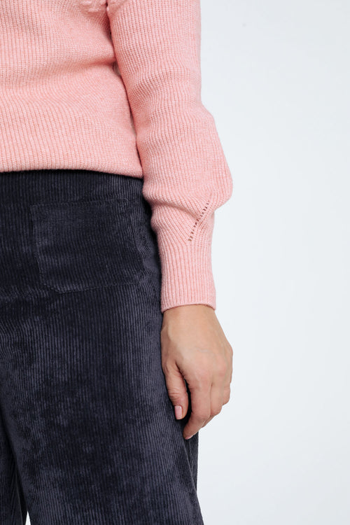 Pantalon large en velours-Paprika-6