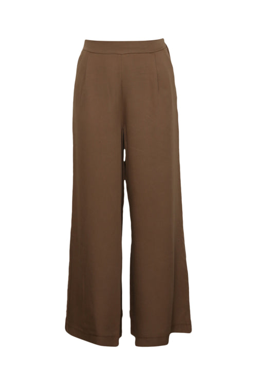 Effen tencel broek met wijde pijpen-Paprika-8