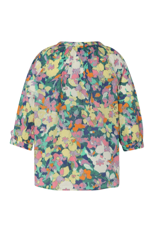 Blouse en coton imprimé floral-Paprika-11