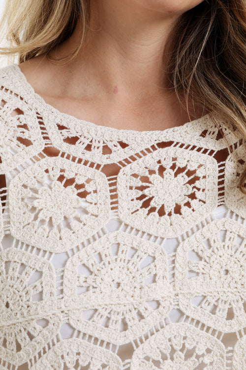 Pull en crochet uni-Paprika-6
