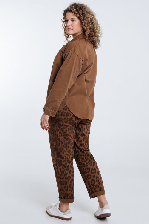 Veste en jeans unie-Paprika-2