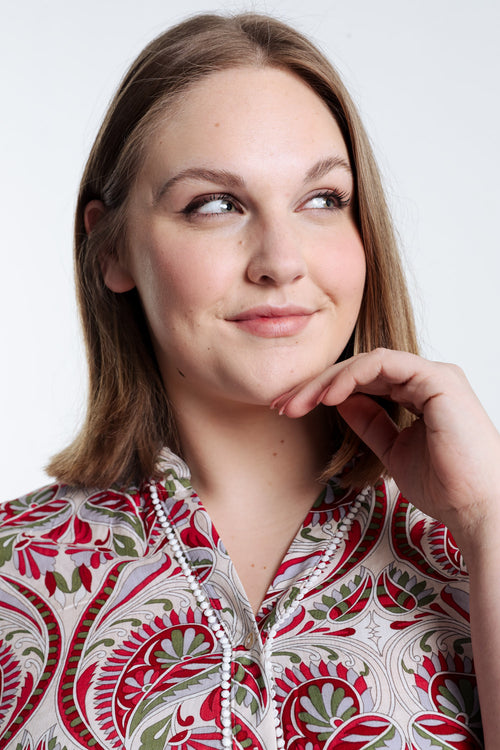 Blouse met paisleyprint-Paprika-3