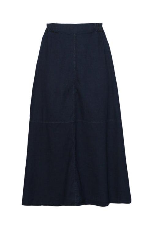 Jupe longue en jeans souple-Paprika-10