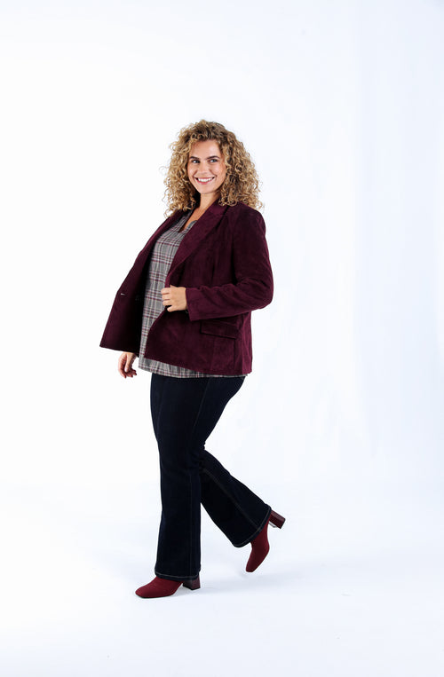 Geruite blouse met lurex-Paprika-6
