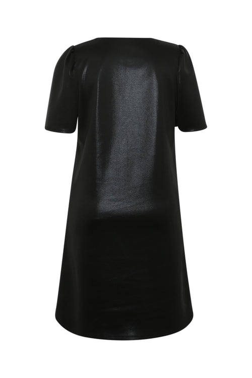 Effen jurk met satijneffect-Paprika-1