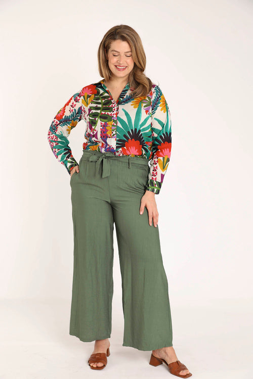 Blouse van katoen met tropische print-Paprika-8