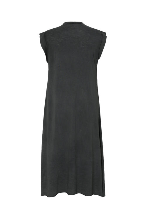 Effen katoenen T-shirt jurk-Paprika-8