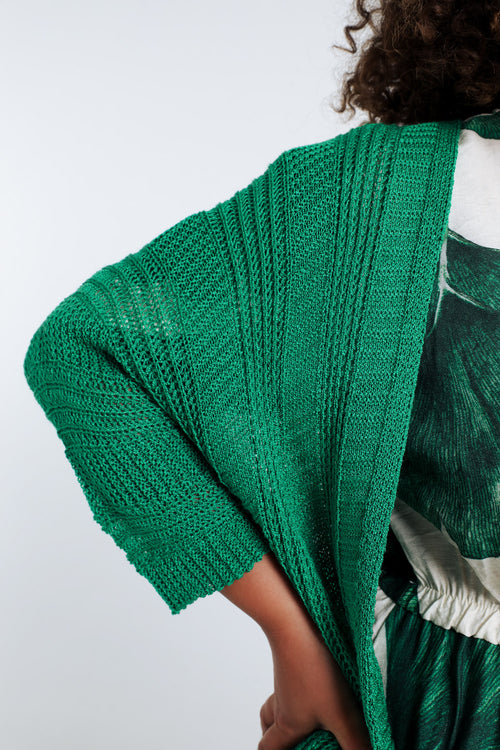 Gilet ajouré uni-Paprika-3