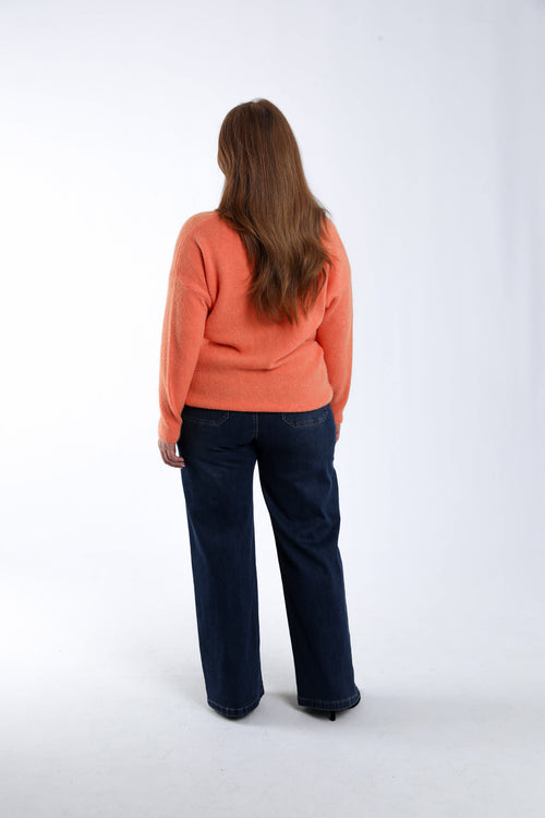 Trui met effen alpaca-Paprika-5