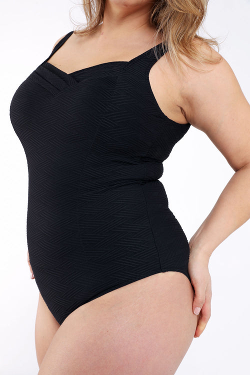 Badpak met reliëfstof en ton-sur-ton grafisch dessin-Paprika-6