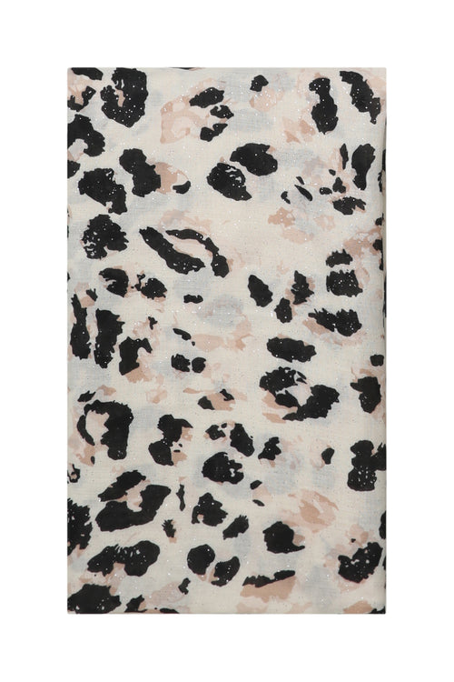Sjaal met glitterluipaardprint-Paprika-1