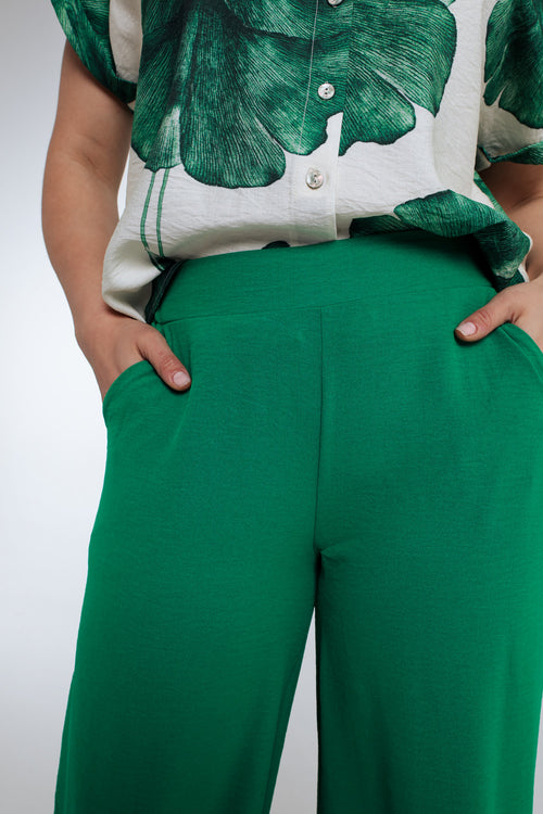 Pantalon fluide uni avec poches-Paprika-4