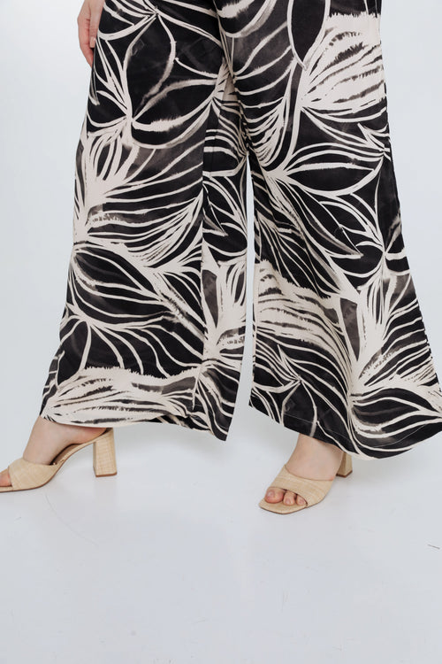 Pantalon feuillage en viscose-Paprika-4