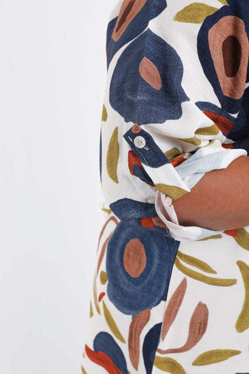 Chemise longue en viscose imprimé coquelicots-Paprika-5