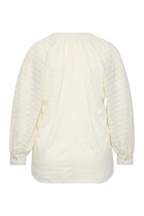 Effen kanten blouse-Paprika-3