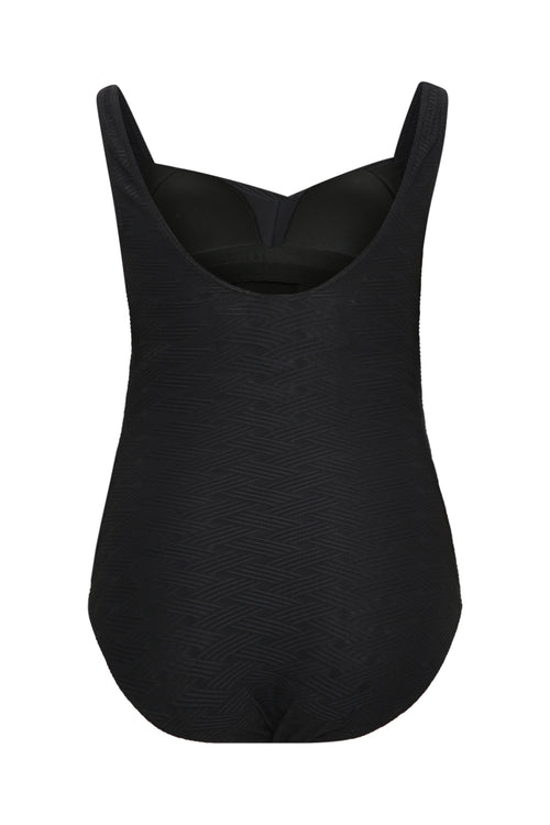 Badpak met reliëfstof en ton-sur-ton grafisch dessin-Paprika-11