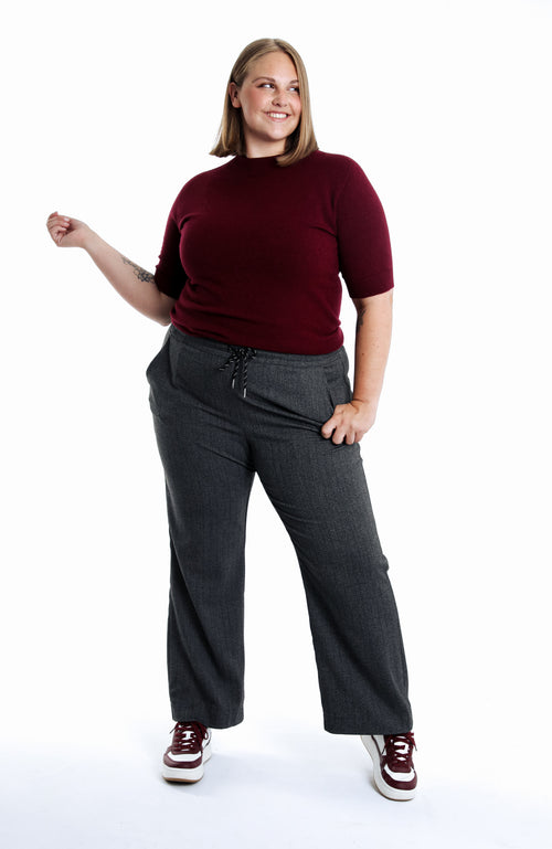 Wijd gemêleerde broek-Paprika-5