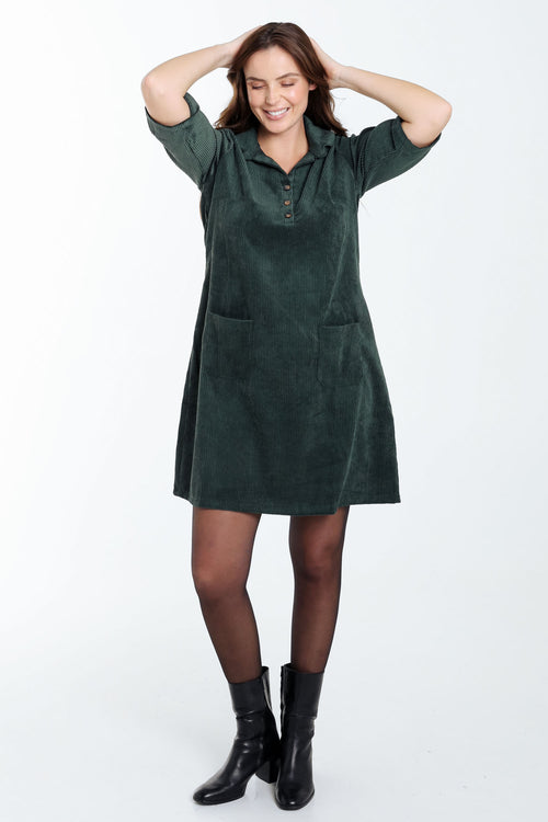 Robe courte unie en velours-Paprika-8