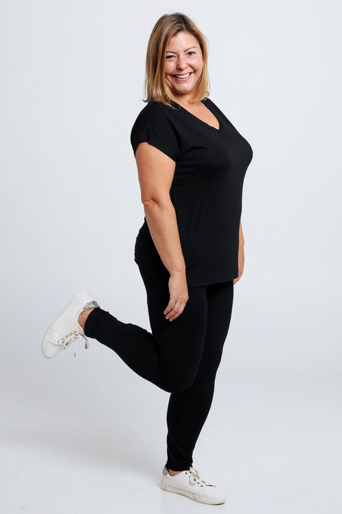 Legging 7/8 en viscose-Paprika-4