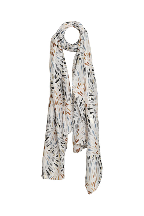 Sjaal van viscose en katoen met folieprint-Paprika-1