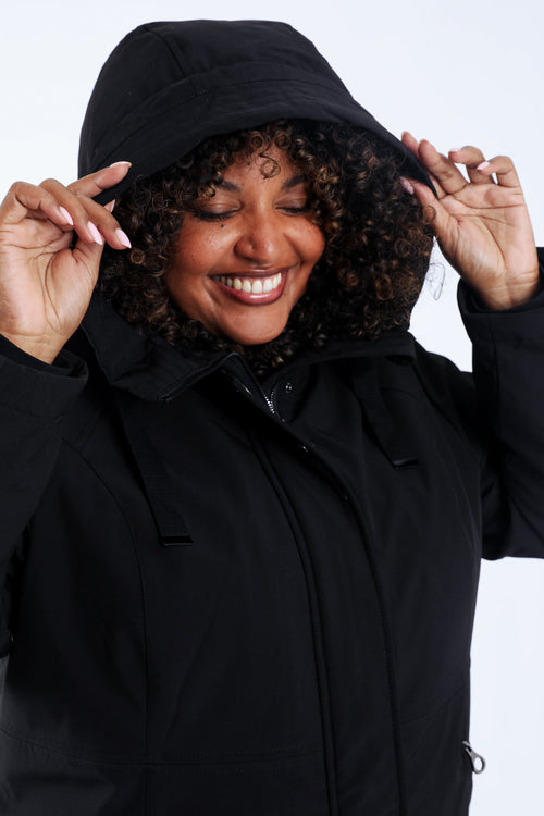 Parka unie avec capuche-Paprika-7