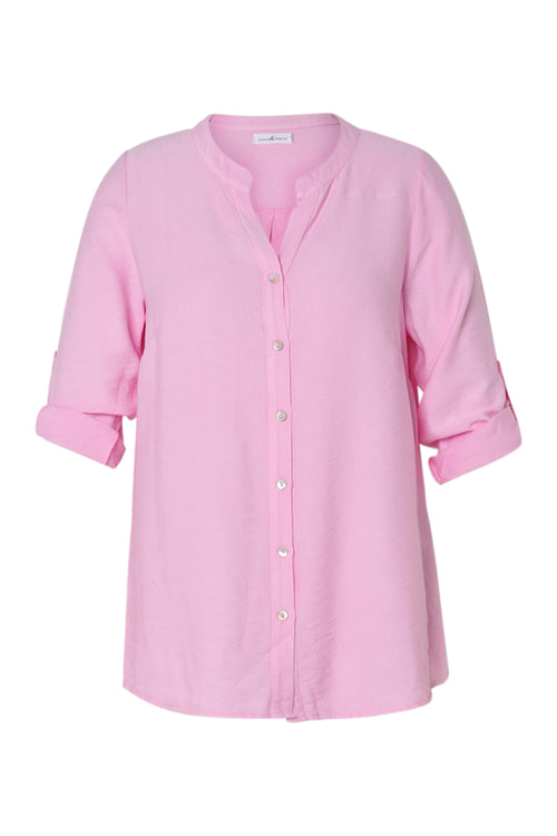 Blouse en viscose uni-Paprika-10