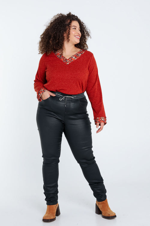 Jegging slim Lolly en coton-Paprika-7