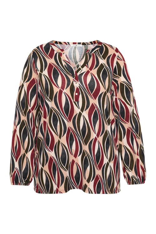 T-shirt van warme stof met grafische print-Paprika-2