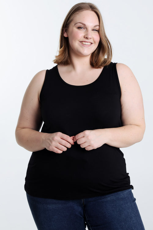 Débardeur uni en viscose-Paprika-3