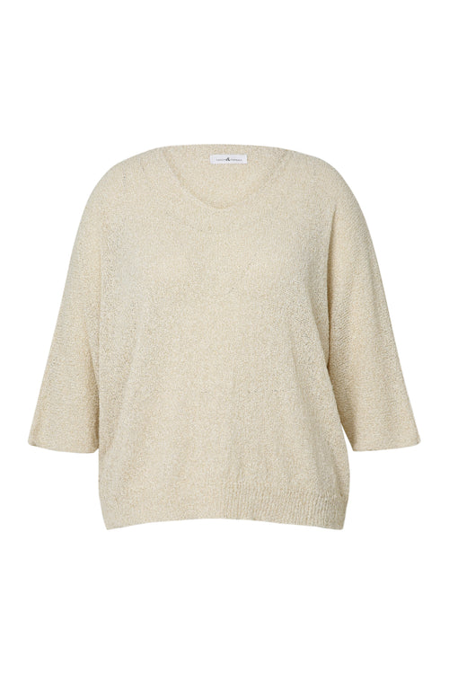 Pull boîte en coton avec lurex-Paprika-10